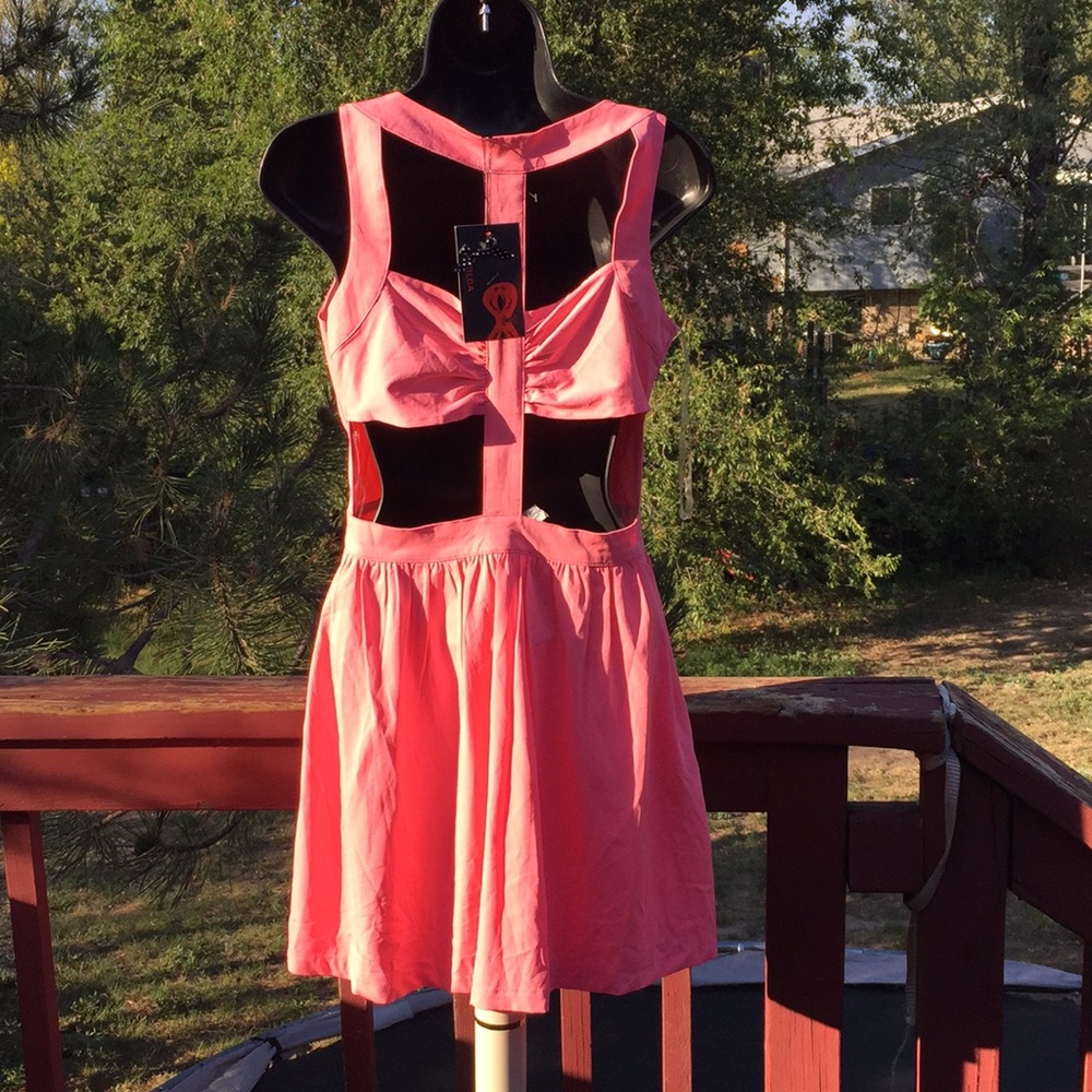 Matilda pink  cut out back dress